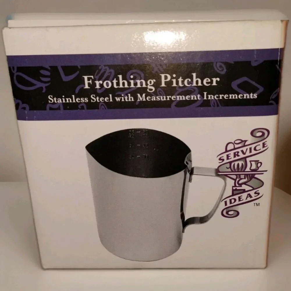 Service Ideas Milk Frothing Pitcher 32 Oz Frother Cup Inside Measurement 18/8